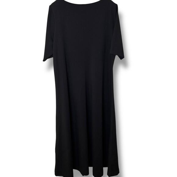 Chico's Dress NWT Size 3 (XL) Elbow-Sleeved Black Maxi Bateau Neckline A-Line - Picture 3 of 7